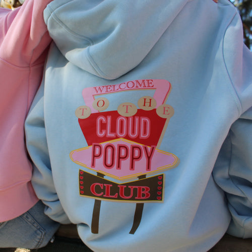 Oversized Blue Hoodie Welcome
