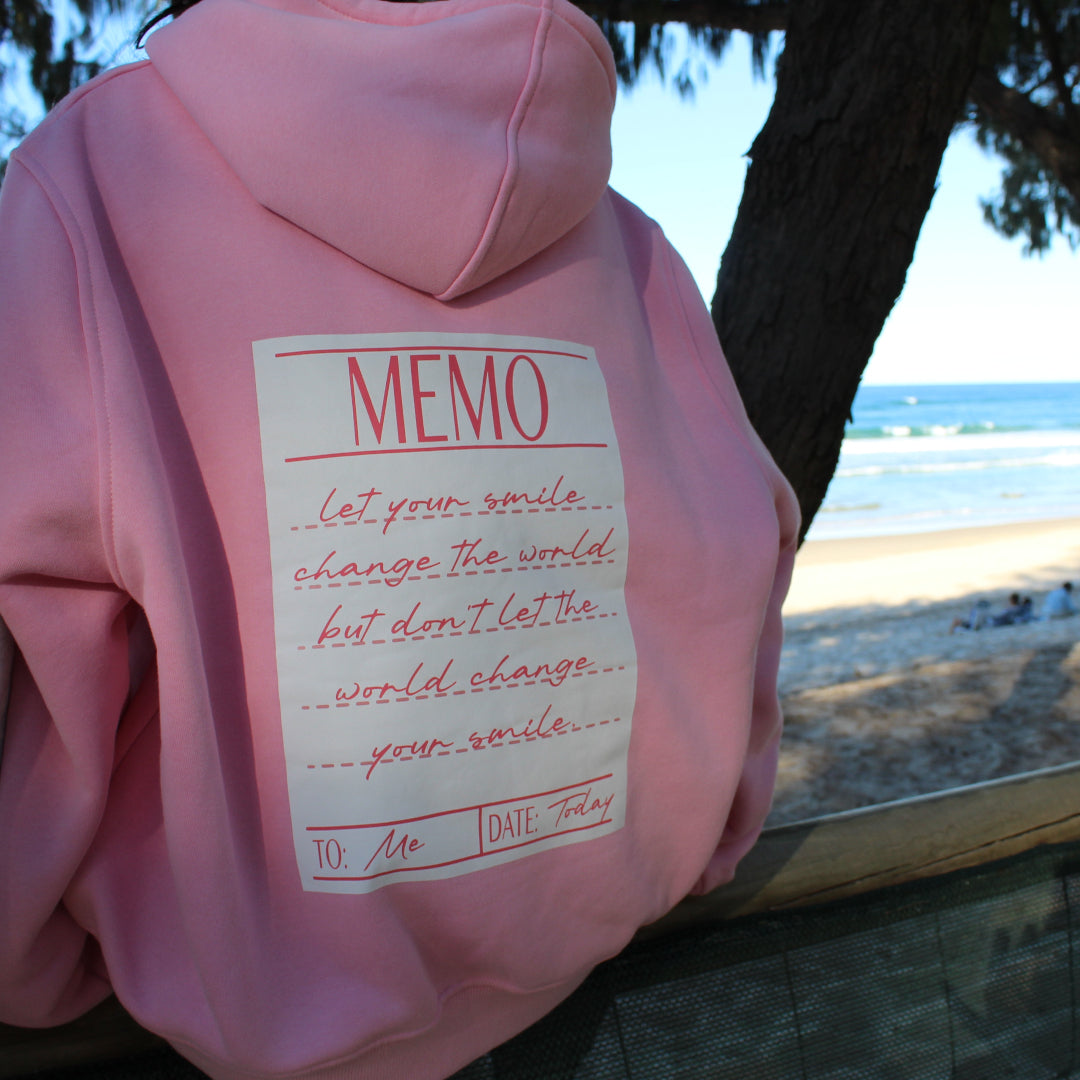 Oversized Pink Hoodie Memo