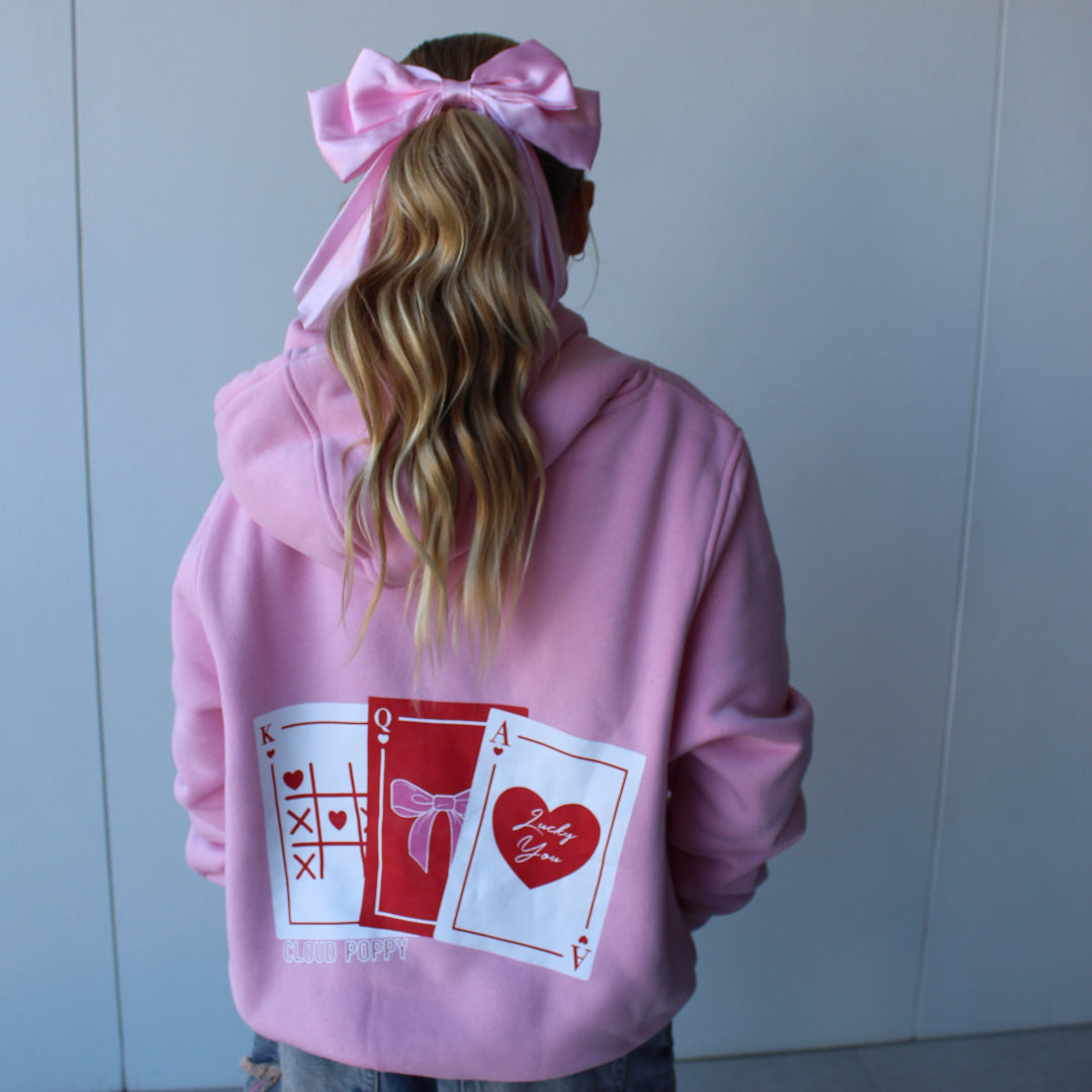 Oversized Pink Hoodie Cards