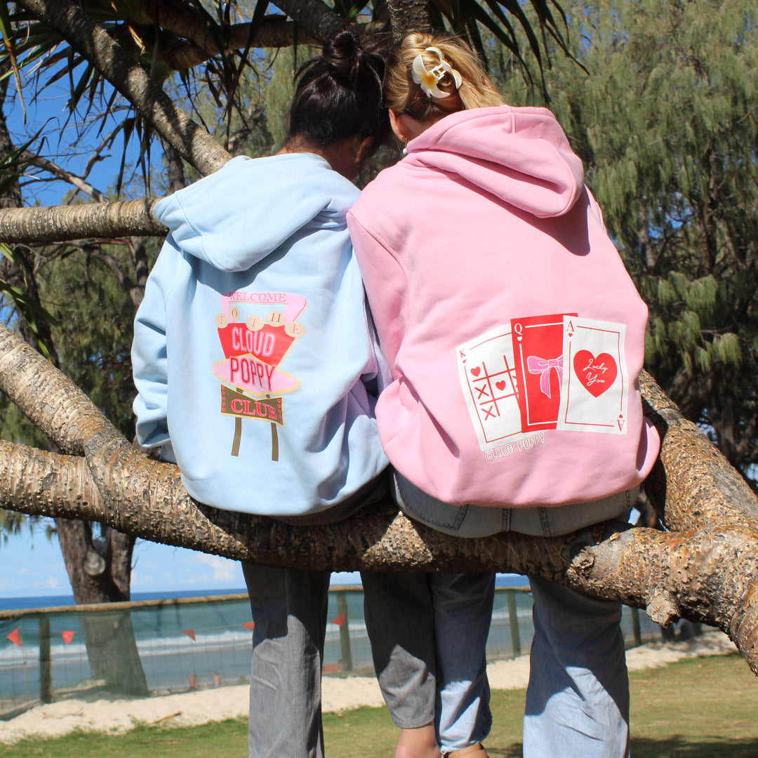 Oversized Pink Hoodie Cards